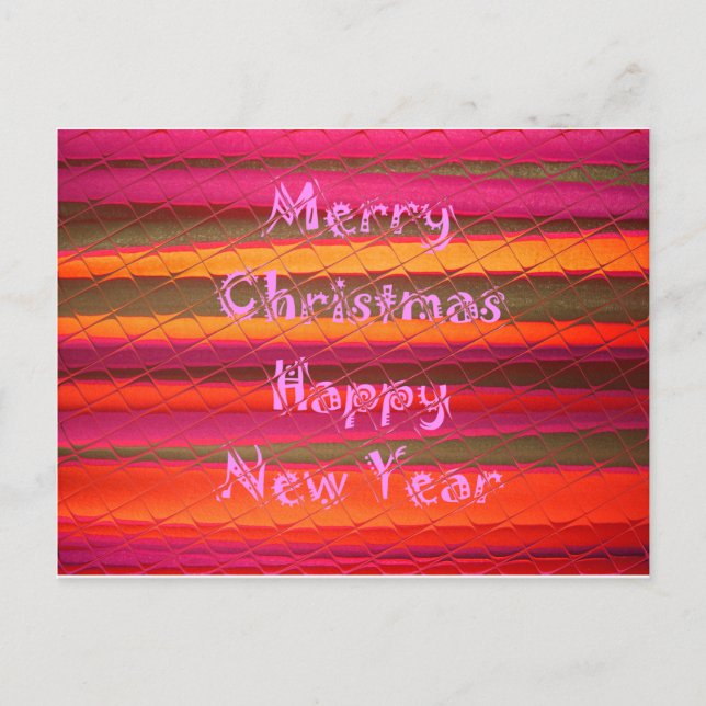 Merry Christmas Happy New Year Color Design Holiday Postcard (Front)