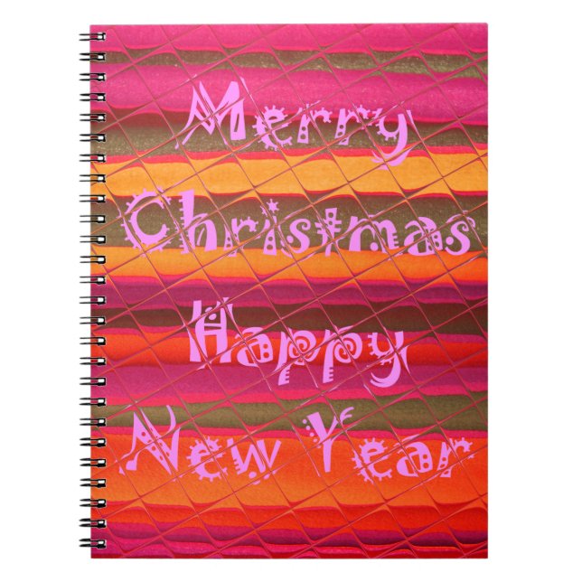 Merry Christmas Happy New Year Color Design Notebook (Front)