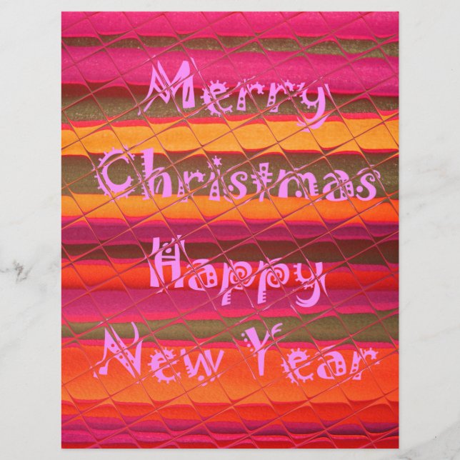 Merry Christmas Happy New Year Colour Design Letterhead (Front)