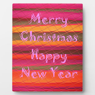 Merry Christmas Happy New Year Colour Design Plaque