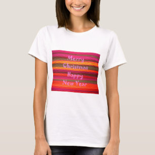 Merry Christmas Happy New Year Colour Design T-Shirt