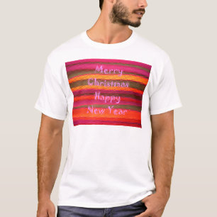 Merry Christmas Happy New Year Colour Design T-Shirt
