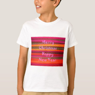 Merry Christmas Happy New Year Colour Design T-Shirt