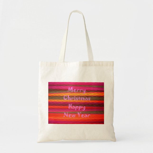 Merry Christmas Happy New Year Colour Design Tote Bag (Front)