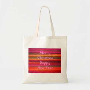 Merry Christmas Happy New Year Colour Design Tote Bag