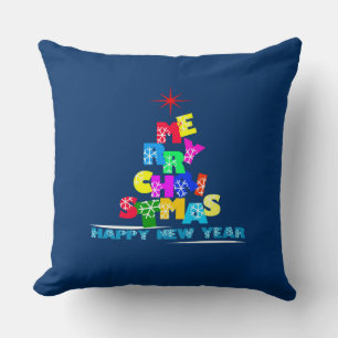 Merry Christmas Happy New Year Cushion