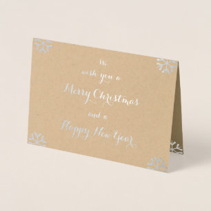 Merry Christmas Happy New Year Custom Holiday Foil Card