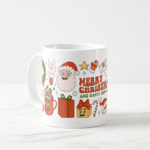 Merry Christmas & Happy New Year Cute Cartoon Xmas Coffee Mug