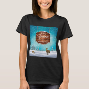 Merry Christmas Happy New Year Deer T-Shirt