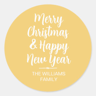 Merry Christmas Happy New Year Envelope Seal