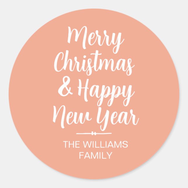 Merry Christmas Happy New Year Envelope Seal (Front)