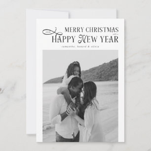 Merry Christmas Happy New Year Family 4 Photos Holiday Card