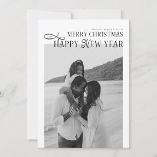 Merry Christmas Happy New Year Family 4 Photos Holiday Card