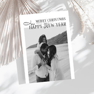 Merry Christmas Happy New Year Family 4 Photos Holiday Card