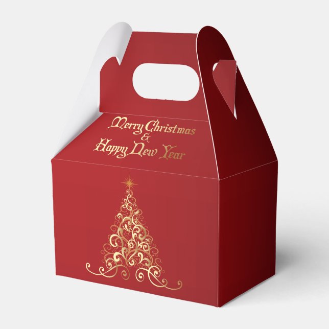 Merry Christmas Happy New Year Favour Box (Front Side)