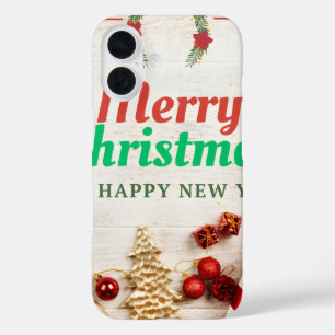 Merry Christmas & Happy New Year Festive Holiday P iPhone 16 Case