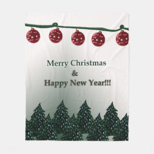 Merry Christmas, Happy New Year Fleece Blanket