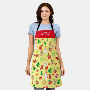 Merry Christmas & Happy New Year! Fun XMAS Snow Apron