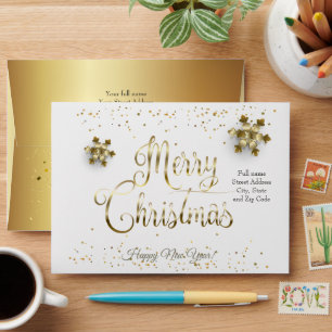 Merry Christmas & Happy New Year! Gold Luxury Envelope