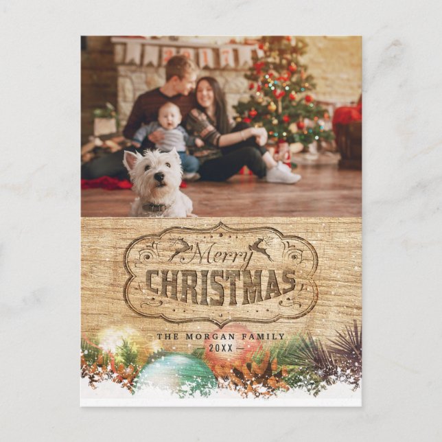 Merry Christmas Happy New Year Greeting Photo Card (Front)