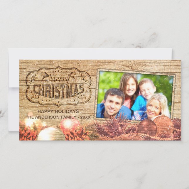 Merry Christmas Happy New Year Greeting Photo Card (Front)