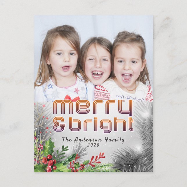Merry Christmas Happy New Year Greeting Photo Card (Front)