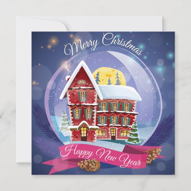 Merry Christmas/Happy New Year Holiday Card (Front)