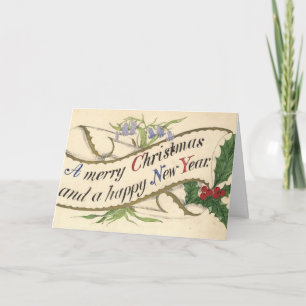 Merry Christmas Happy New Year Holiday Card