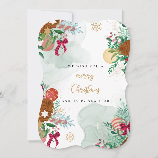 Merry Christmas & Happy New Year Holiday Card (Front)