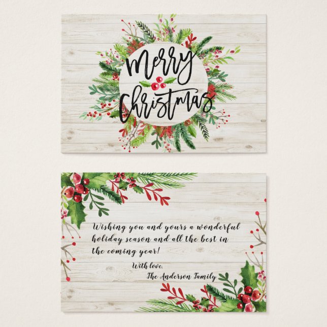 Merry Christmas & Happy New Year Holiday Greetings (Front & Back)
