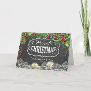 Merry Christmas & Happy New Year Holiday Greetings Card