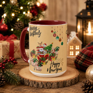 Merry Christmas & Happy New Year Holiday Mug