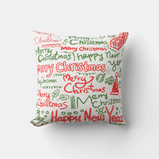 Merry Christmas & Happy New Year Holiday Pillow