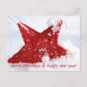 merry christmas & happy new year holiday postcard