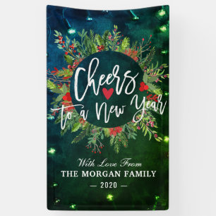 Merry Christmas Happy New Year Holiday Santa Party Banner