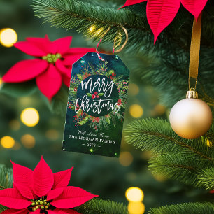 Merry Christmas Happy New Year Holiday Santa Party Gift Tags