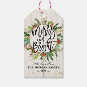 Merry Christmas Happy New Year Holiday Santa Party Gift Tags