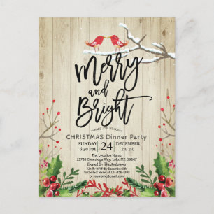 Merry Christmas Happy New Year Holiday Santa Party Postcard