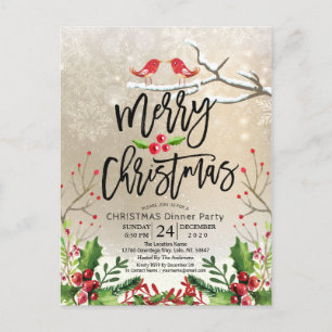 Merry Christmas Happy New Year Holiday Santa Party Postcard