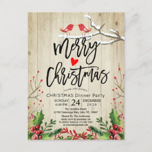 Merry Christmas Happy New Year Holiday Santa Party Postcard