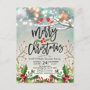 Merry Christmas Happy New Year Holiday Santa Party Postcard