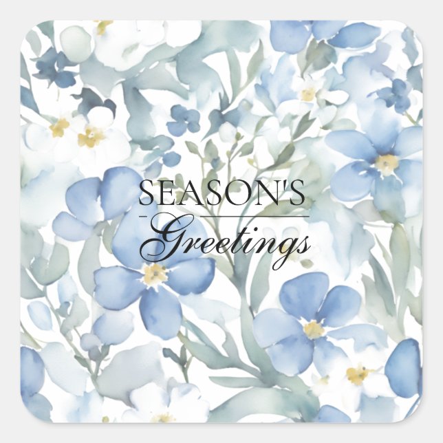 Merry Christmas Happy New Year Holiday Season Square Sticker (Front)