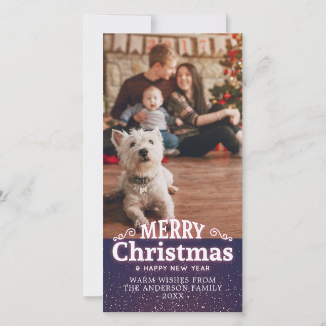 Merry Christmas Happy New Year Holiday Wish Photo (Front)