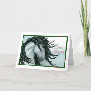 Merry Christmas Happy New Year Horses by Bihrle Holiday Card
