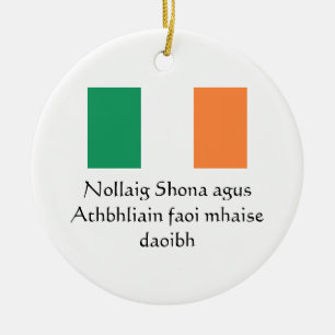 Merry Christmas Happy New Year Irish  Ornament
