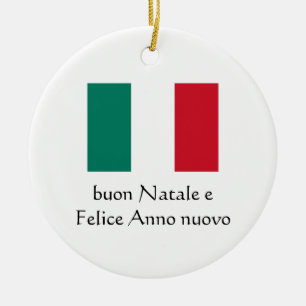 Merry Christmas & Happy New Year Italian Ornament