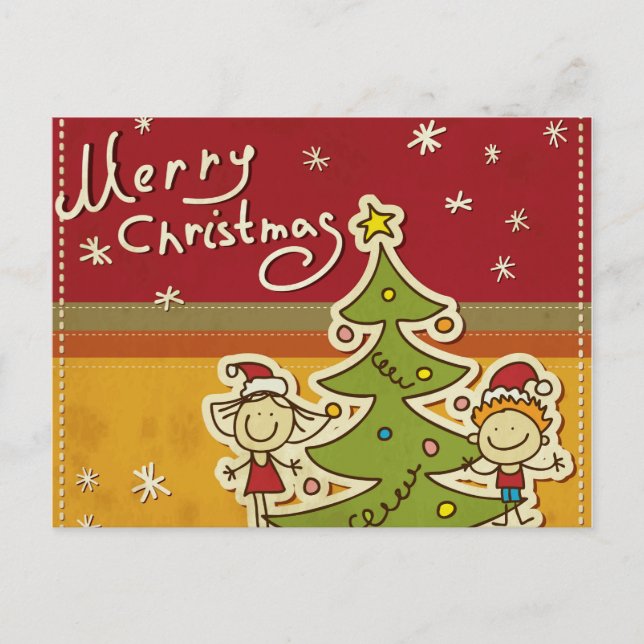 Merry christmas & happy new year,jule celebration, holiday postcard (Front)