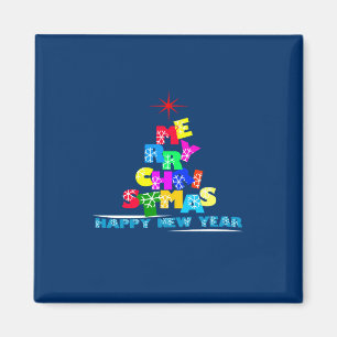 Merry Christmas Happy New Year Magnet