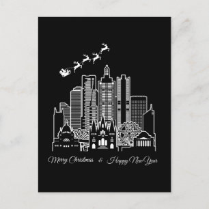 Merry Christmas Happy New Year Melbourne Australia Postcard