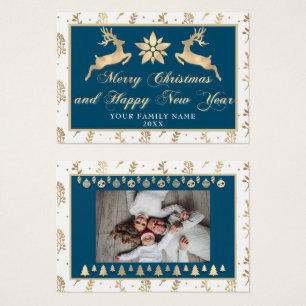 Merry Christmas Happy New Year Name Photo Navy